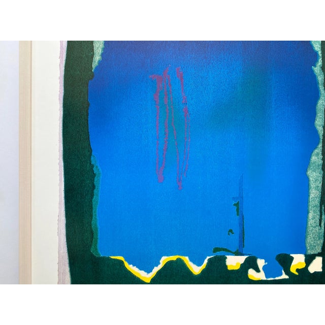 1990s Helen Frankenthaler Vintage 1993 Abstract Expressionist Lithograph Print Framed Large Exhibition Poster " Freefall : Trial Proof " 1992 For Sale - Image 5 of 12