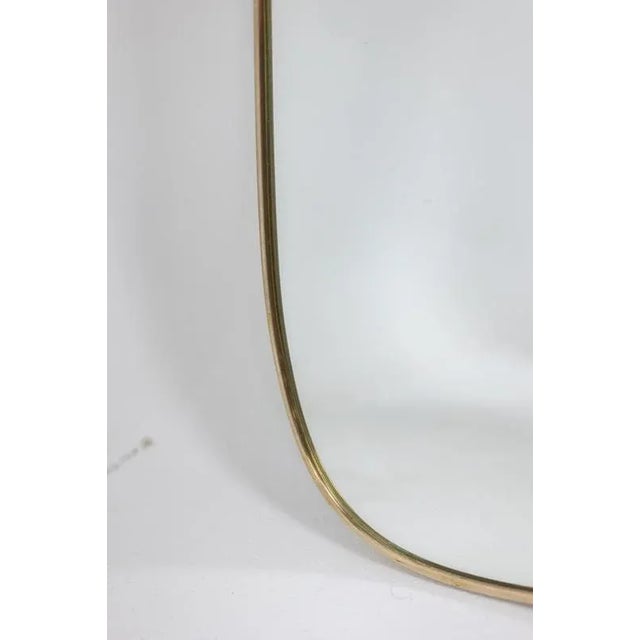 1990s Patinated Brass Framed Mirror in the style of Gio Ponti, 1990s For Sale - Image 5 of 7