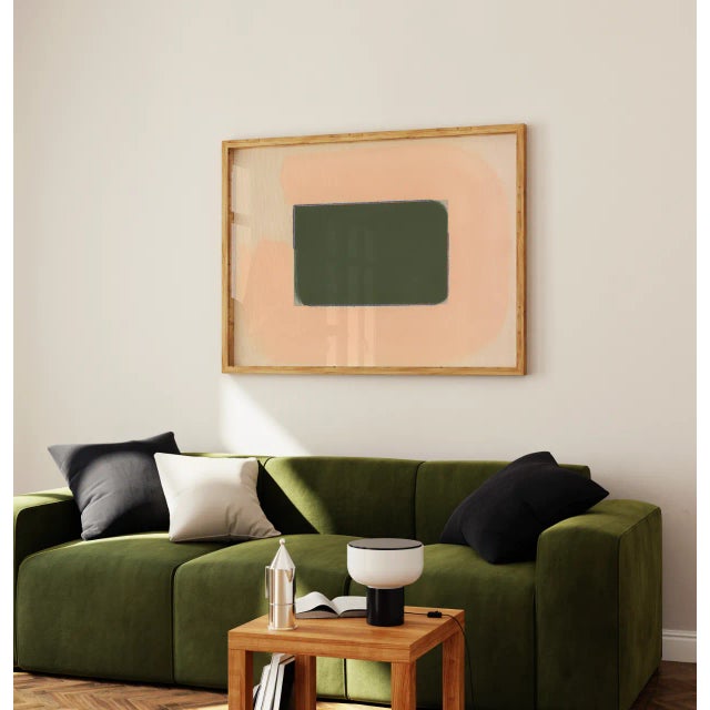 'Tobacco/Snail Pink' Fine Art Print by Emily Keating Snyder Print itself is 24 x 30 in. and framed in a light wood frame...