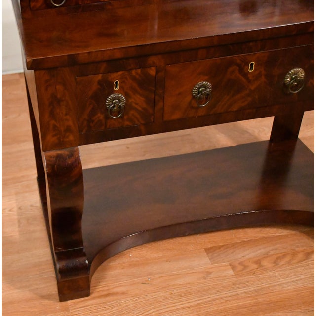 Wood 1890s Antique American Empire Flame Mahogany Server / Buffet For Sale - Image 7 of 17