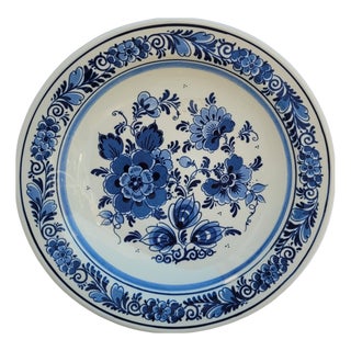Blue Delft Wall Plate from Royal Goedewaagen, 1950s For Sale