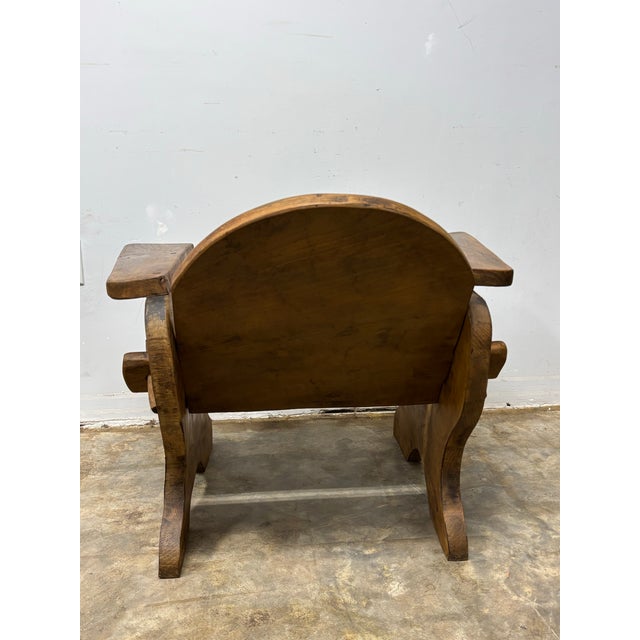 Vintage English Oak Brutalist Armchair For Sale In Naples, FL - Image 6 of 7