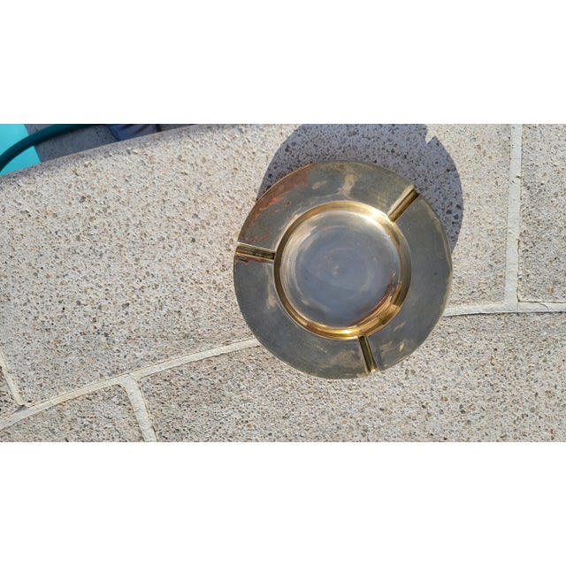 Mid Century Round Brass Ashtray For Sale In Dallas - Image 6 of 10