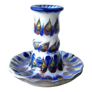 Vintage Ceramic Candlestick Holder, Signed Ken Edwards