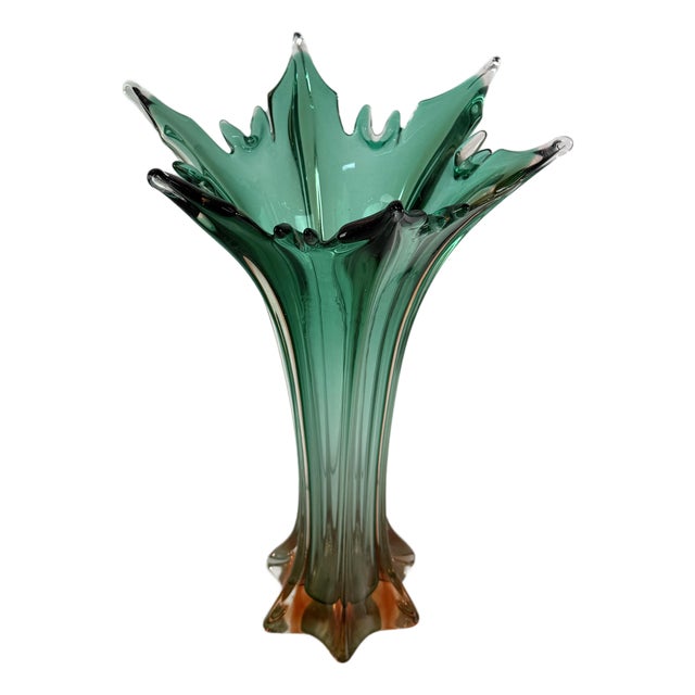 Large Vintage Murano Glass Vase, 1940s For Sale