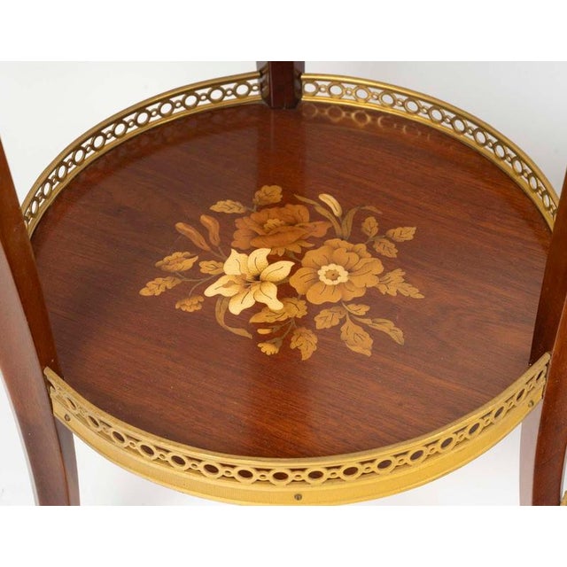 Wood Wood and Gilt Bronze Pedestal Tables in the Louis Xv Style., Set of 2 For Sale - Image 7 of 9