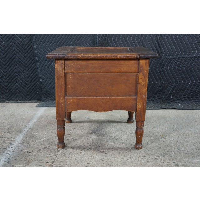 Antique Early American Primitive Oak Chamber Pot Commode Toilet Step Stool For Sale - Image 13 of 18