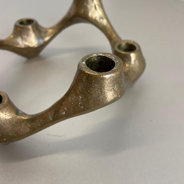 Mid-Century Brutalist Bronze Candleholder attributed to Michael Harjes, Germany, 1960s For Sale - Image 12 of 18