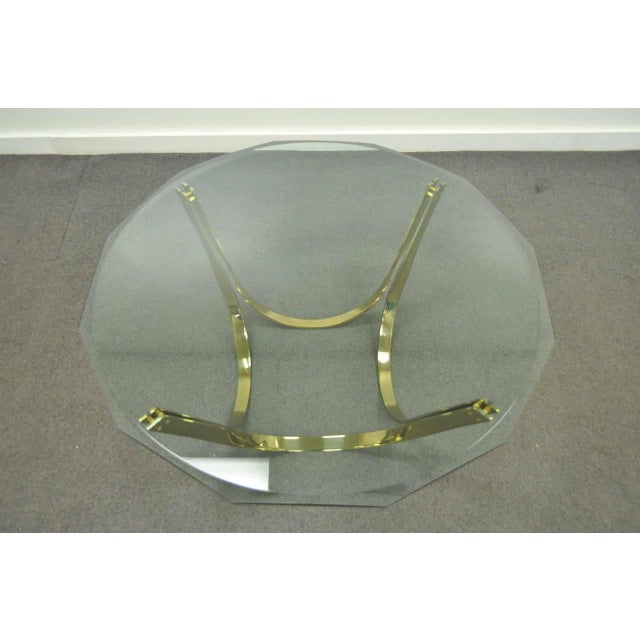 1970s MidCentury Modern Trimark Brass Plated Steel & Glass Coffee Table Chairish