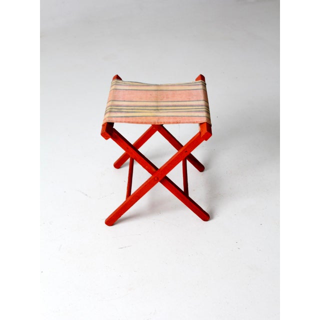 Vintage Stripe Canvas Folding Stool Chairish