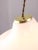 Glass Mid-Century Italian White Glass & Brass Pendant Lamp For Sale - Image 7 of 13