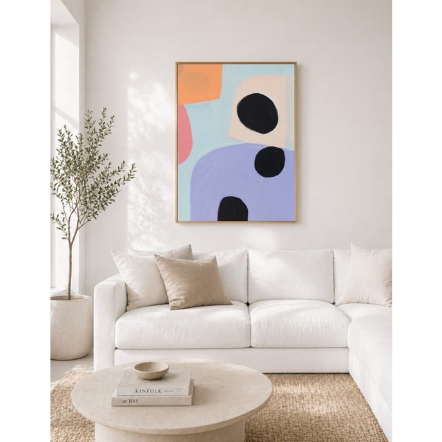 A modern, large-scale abstract print designed to bring softness, movement, and visual interest to contemporary interiors....