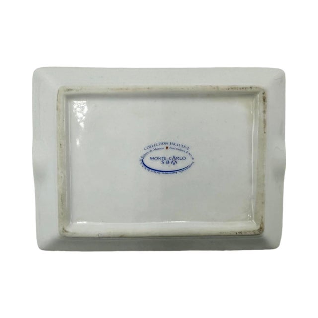 Vintage Le Casino Monte-Carlo France Ashtray Dish White Porcelain For Sale In Washington DC - Image 6 of 12
