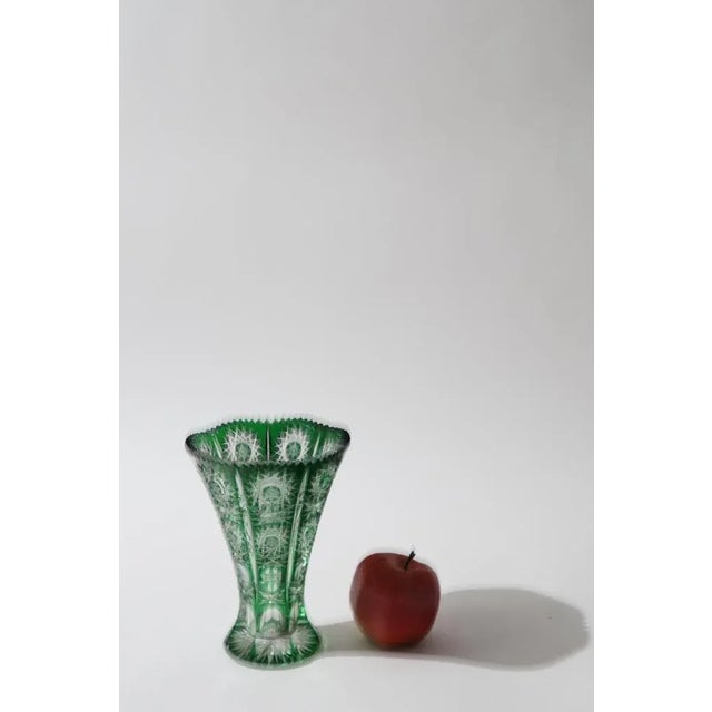 Emerald Green Vase attributed to Val Saint Lambert For Sale - Image 11 of 12