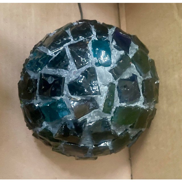 Peter Marsh Brutalist Hanging Colored Glass Chunk Fragment Globe Pendant Light For Sale - Image 11 of 12