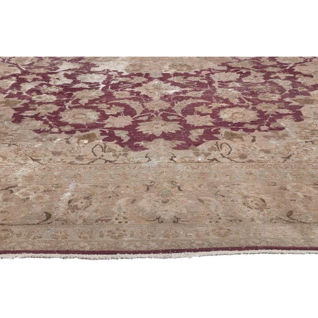 Mid 20th Century Distressed Vintage Persian Kashan Rug, 08'01 X 11'09 For Sale - Image 4 of 10