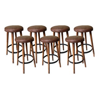 French Barstools, 1960s, Set of 7 For Sale