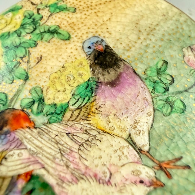 Japanese 19th Century Satsuma Porcelain Pigeon Obi Button For Sale - Image 3 of 11