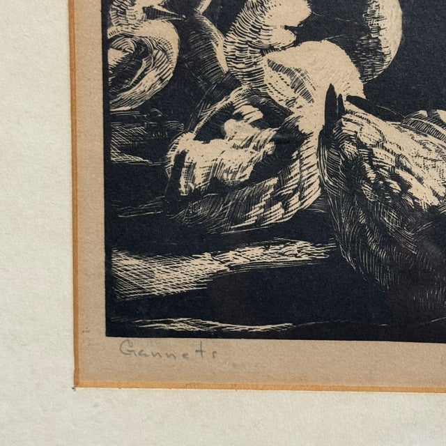 Mid-Century Modern Mid 20th Century Kay Peterson Signed “Gannets” Original Lithograph, Framed For Sale - Image 3 of 8