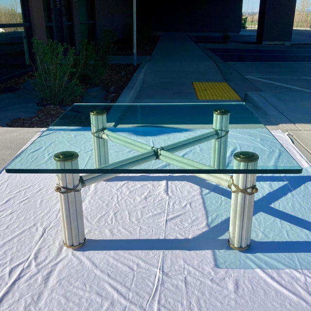 Mid 20th Century Faux Bamboo & Glass Coffee Table From McGuire San Francisco For Sale - Image 13 of 13