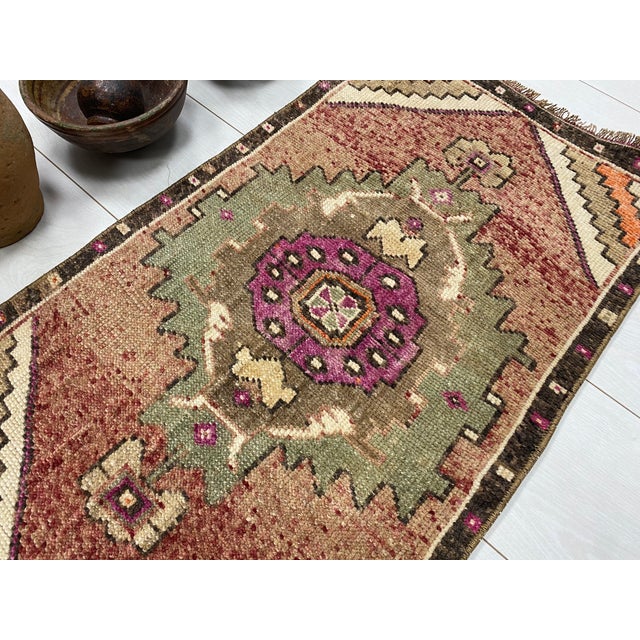 1950s Small Anatolian Kurdish Carpet For Sale - Image 5 of 5
