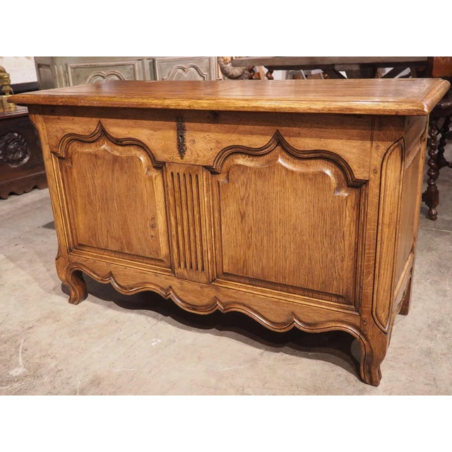 French Carved Oak Coffre Chest or Trunk With Shaped Legs, 20th Century For Sale - Image 13 of 13