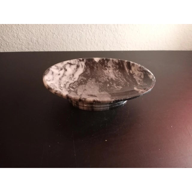 1990s Gray Marble Stone Pedestal Soap Dish For Sale - Image 5 of 9