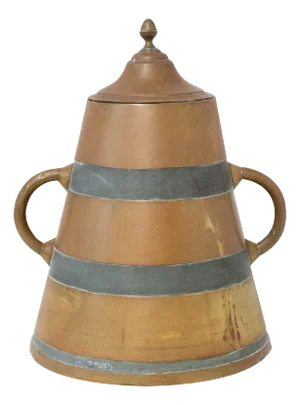 Antique French Basque Water Holder in Zinc and Copper Herrade, 1850