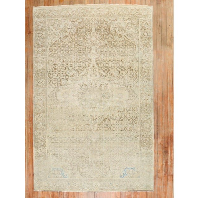 Persian Antique Accent Pale Persian Malayer Rug - 4'5" x 6'6" For Sale - Image 3 of 10
