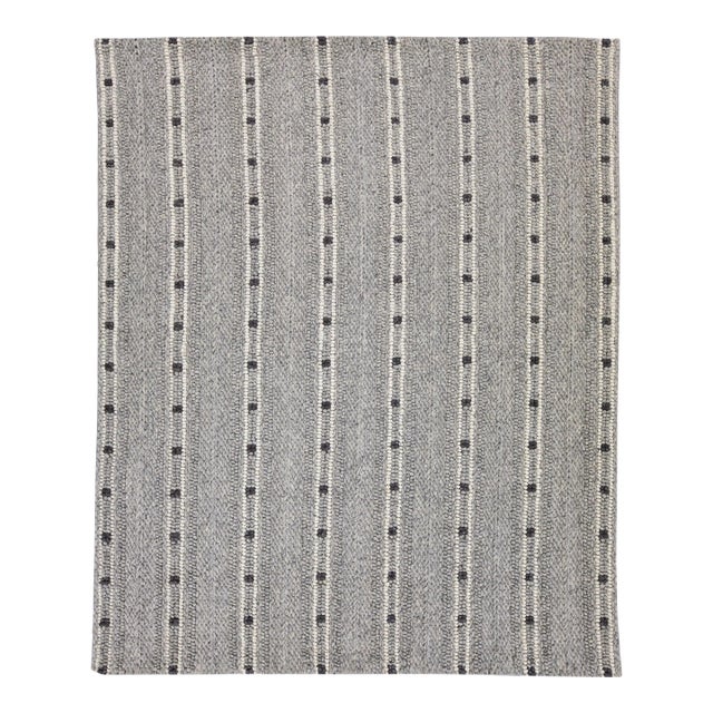 Grey Contemporary Cicero Handmade Texture Wool Rug For Sale