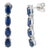Art Deco Diamond Blue Sapphire Long Dangle Earrings in Solid 14k White Gold - 2 Pieces For Sale