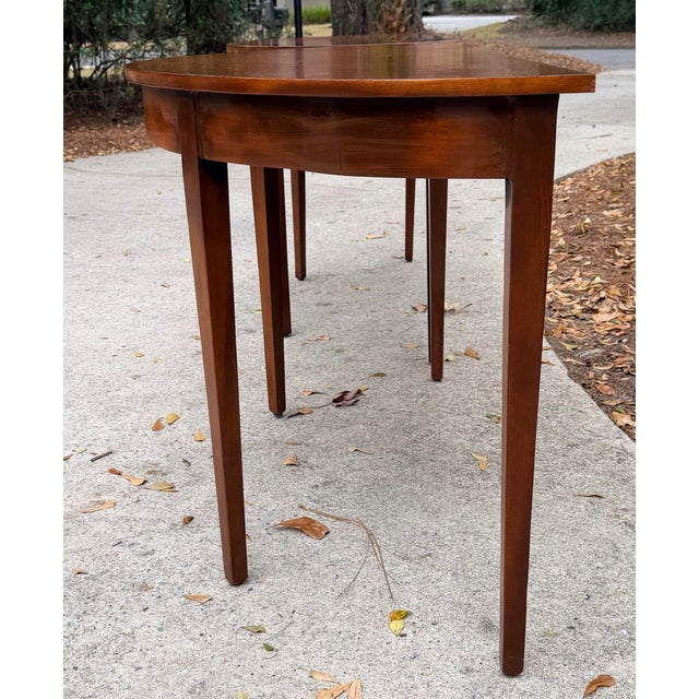 Pair of George III Demi Lune Console Tables For Sale - Image 10 of 12