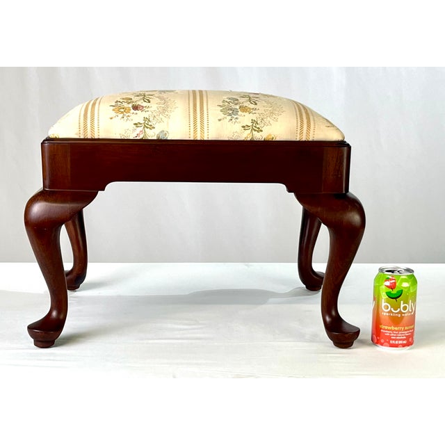 Vintage Henkel Harris Attributed Queen Anne Style Mahogany Footstool For Sale - Image 15 of 15