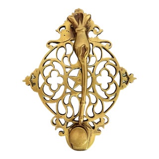Victorian Brass Hand & Gavel Door Knocker, 1940s For Sale