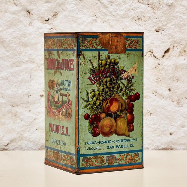 1920s Metal Candy Box from Mauri, Barcelona, Spain, 1920s For Sale - Image 5 of 17