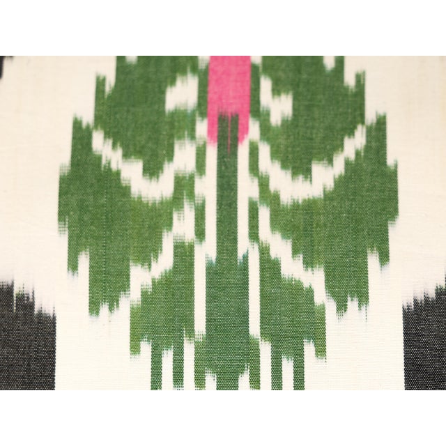 White and Black Geometric Ikat Pillow Cover For Sale - Image 4 of 13