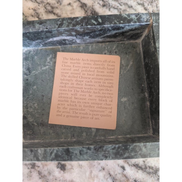 Vintage Neoclassical Postmodern Green Marble Obelisk and Decorative Box- Set of 2 For Sale - Image 9 of 9