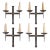 A Set of 4 French Large Gothic Style Iron Wall Sconces, C. 1950. For Sale