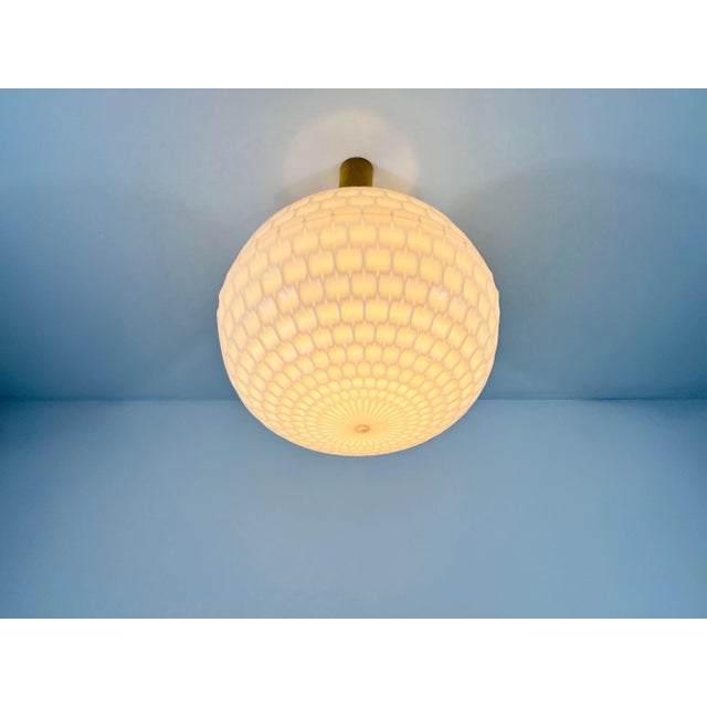 White White Pendant Lamp by Aloys Gangkofner for Peill and Putzler, 1970s For Sale - Image 8 of 8