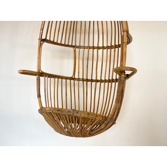 Wood Hanging Bamboo Armchair, 1970s For Sale - Image 7 of 15