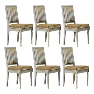 French Vintage Louis XVI Style Dining Chairs - Set of 6 For Sale