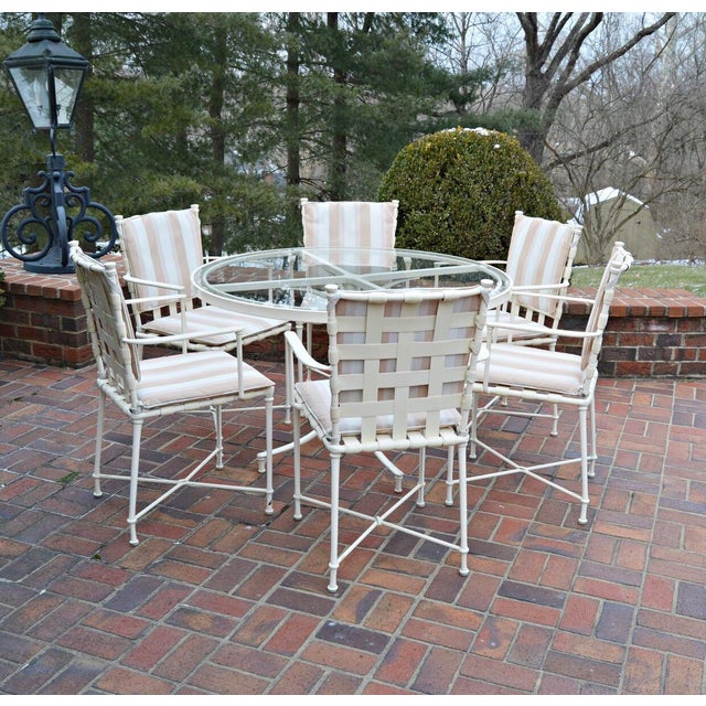 Vintage Brown Jordan Outdoor Cast Metal Patio Table and Chairs Chairish