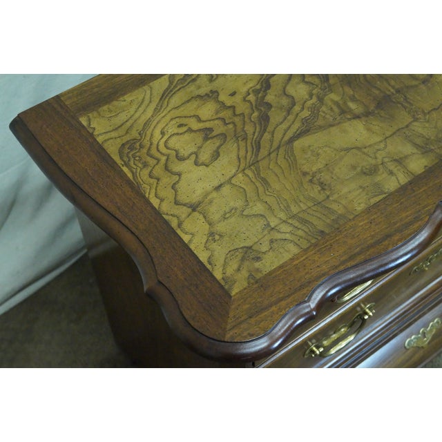 Baker Furniture Burl Wood & Walnut Bombe Chest For Sale - Image 9 of 10