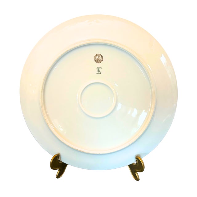 French Arès Prestige Porcelain Dinnerware Set for 12 with Hand-Gilded Gold from Raynaud Limoges, 1980s, Set of 46 For Sale - Image 6 of 11