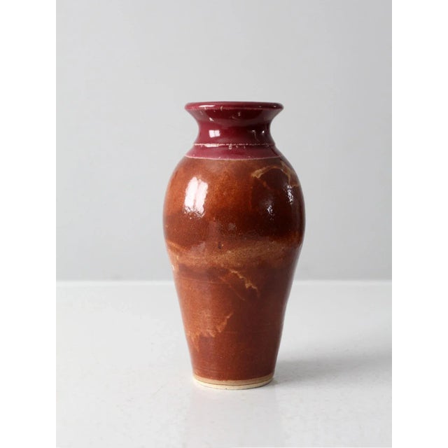 Late 20th Century Vintage Studio Pottery Vase For Sale - Image 5 of 11