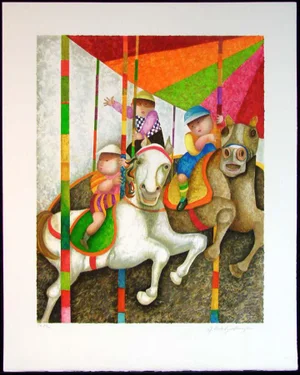 2000 "Tourne Manege" Hand Signed Lithograph by Graciela Rodo Boulanger