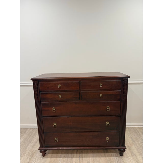 American 1990s Ethan Allen British Classic Dresser With Mirror For Sale - Image 3 of 10