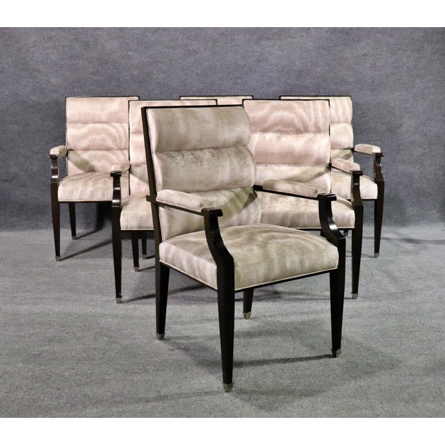 Set of 6 French Art Deco Style Walnut Dining Chairs For Sale In Philadelphia - Image 6 of 12