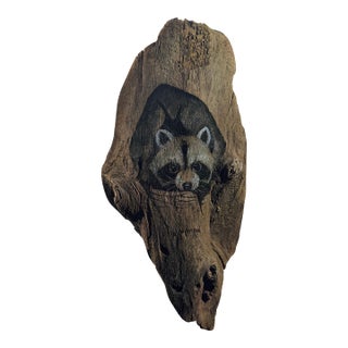 Vintage Lithograph by Brother Matthew Entitled “Peeking” - Raccoon Print For Sale