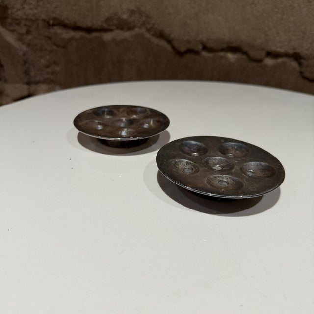 Silver Dansk Saucer Spray Candle holdersJens Harald Quistgaard JHQ For Sale - Image 8 of 10